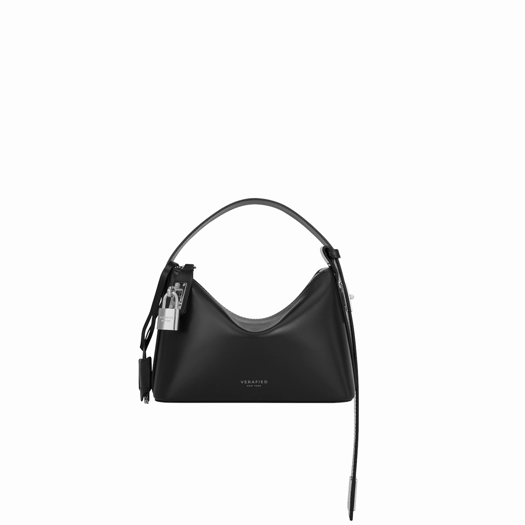 Mini Silver Black Hobo Bag