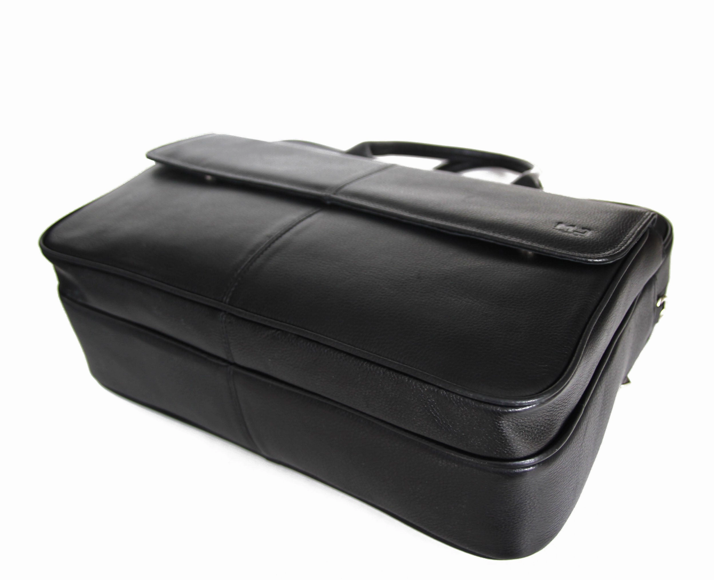 MJ Room Leather Laptop Briefcase Bag Black