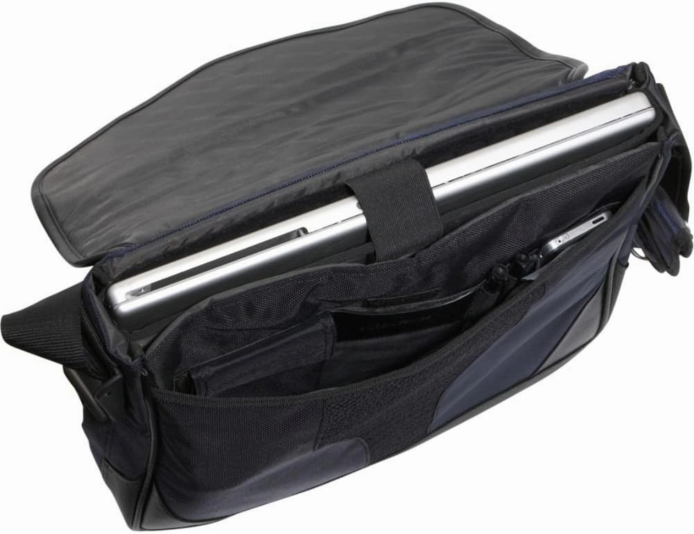 Mobile Edge Premium Laptop Messenger Bag for Men and Women, Travel, Fits Up To 15.4 Inch PCs and Compatible with MacBook 17 Inch, Navy Blue, MEMP03
