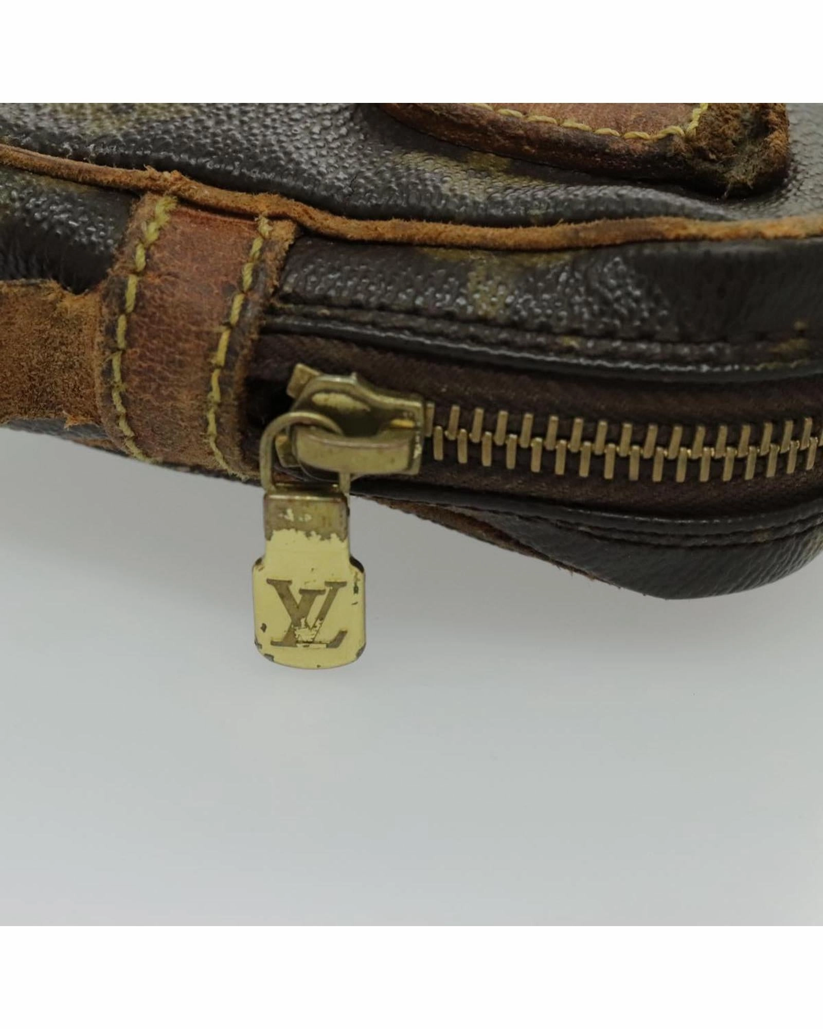 Monogram Canvas Shoulder Bag with Wear and Tear