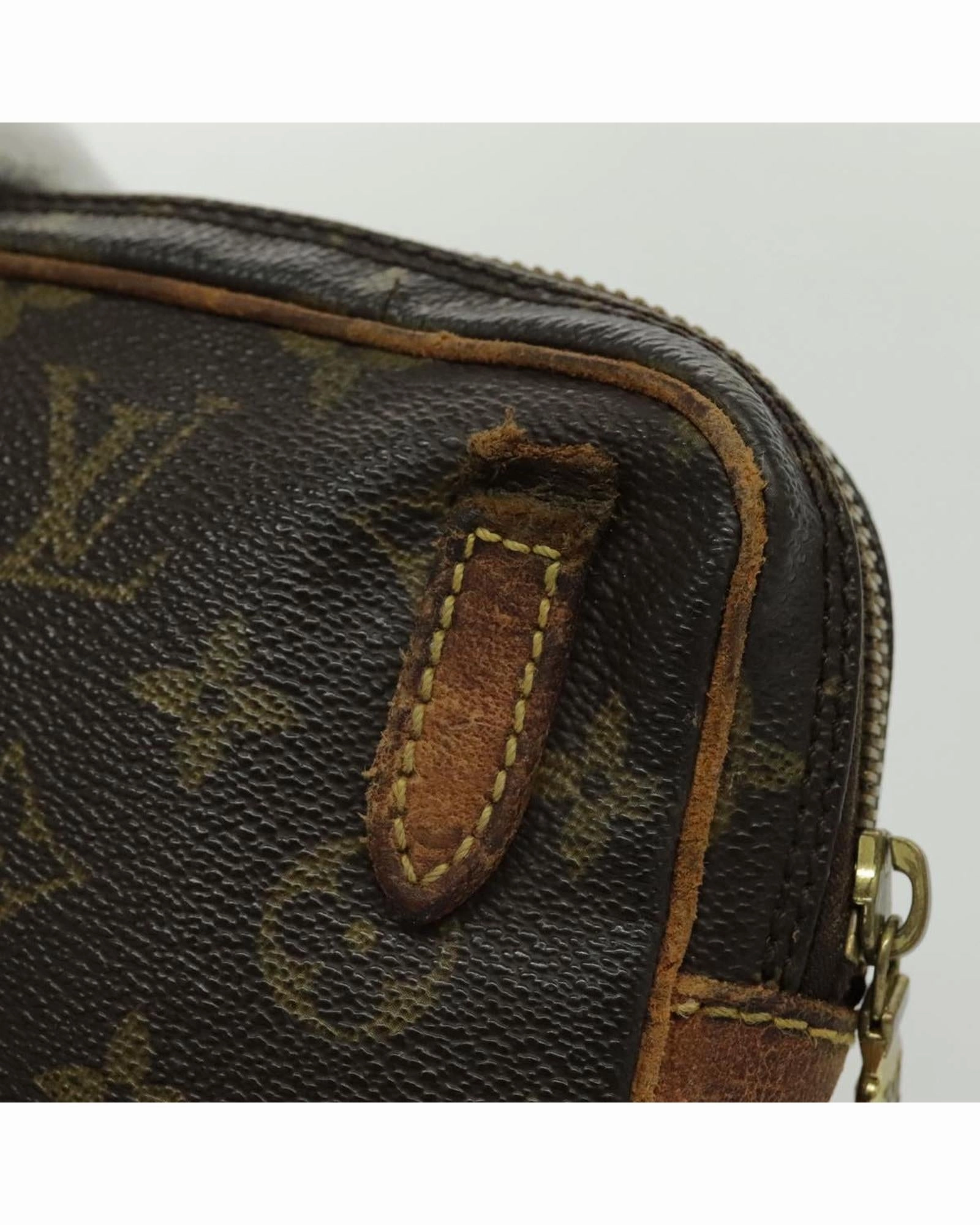 Monogram Canvas Shoulder Bag with Wear and Tear