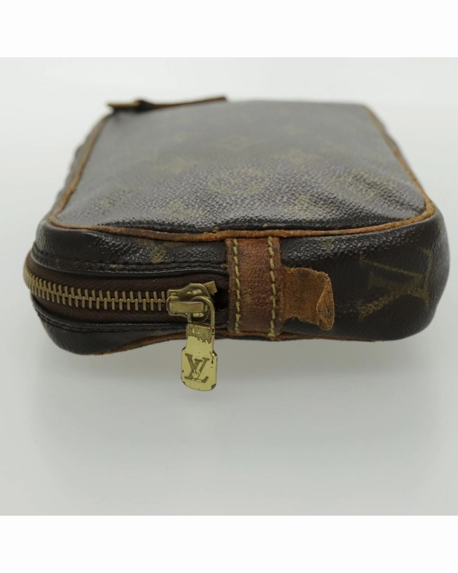 Monogram Canvas Shoulder Bag with Wear and Tear