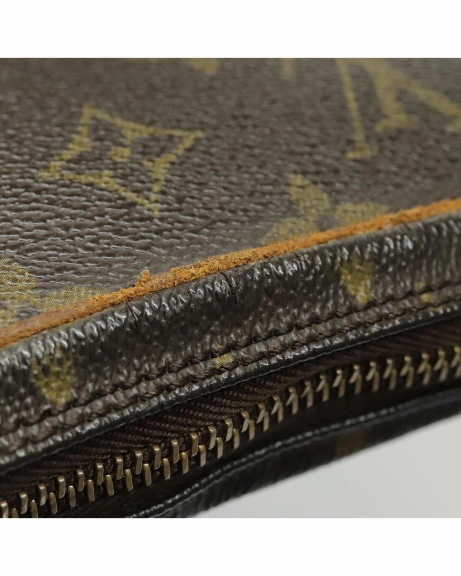 Monogram Canvas Shoulder Bag with Wear and Tear
