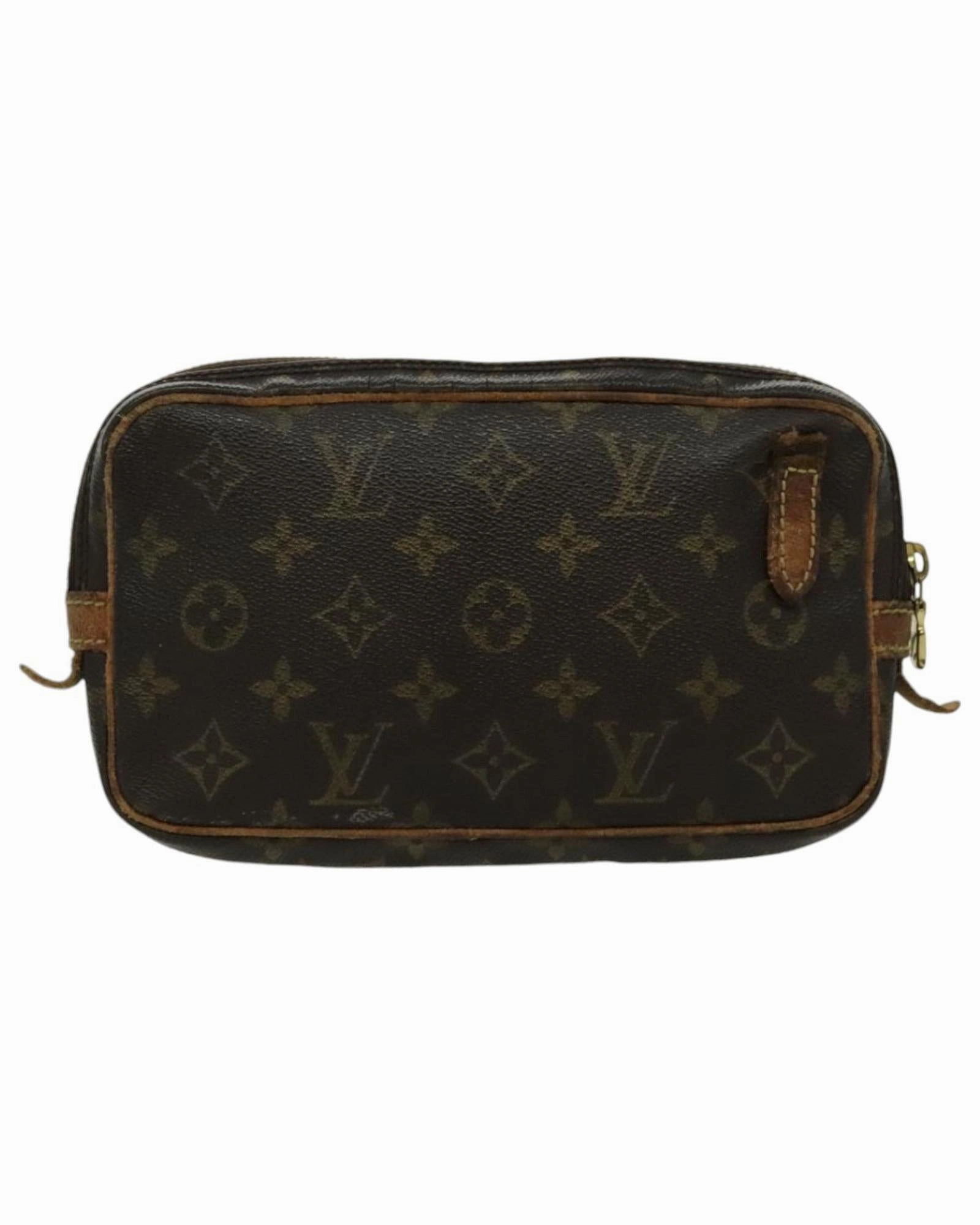 Monogram Canvas Shoulder Bag with Wear and Tear