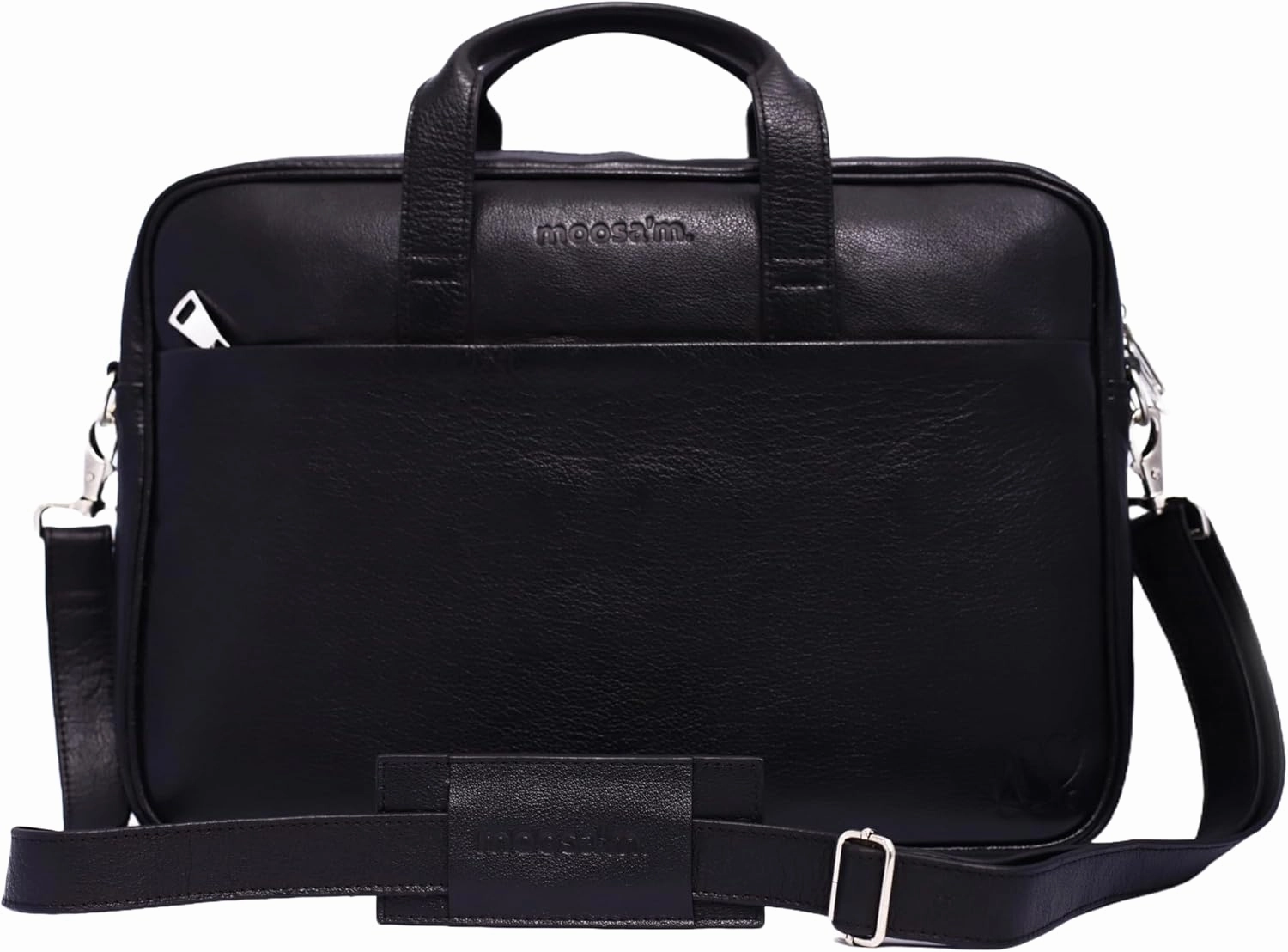 moosa'm. Leather Messenger Bag for Men & Women, Shoulder Bag with Detachable Shoulder Strap, Briefcase Laptop Bags for Work