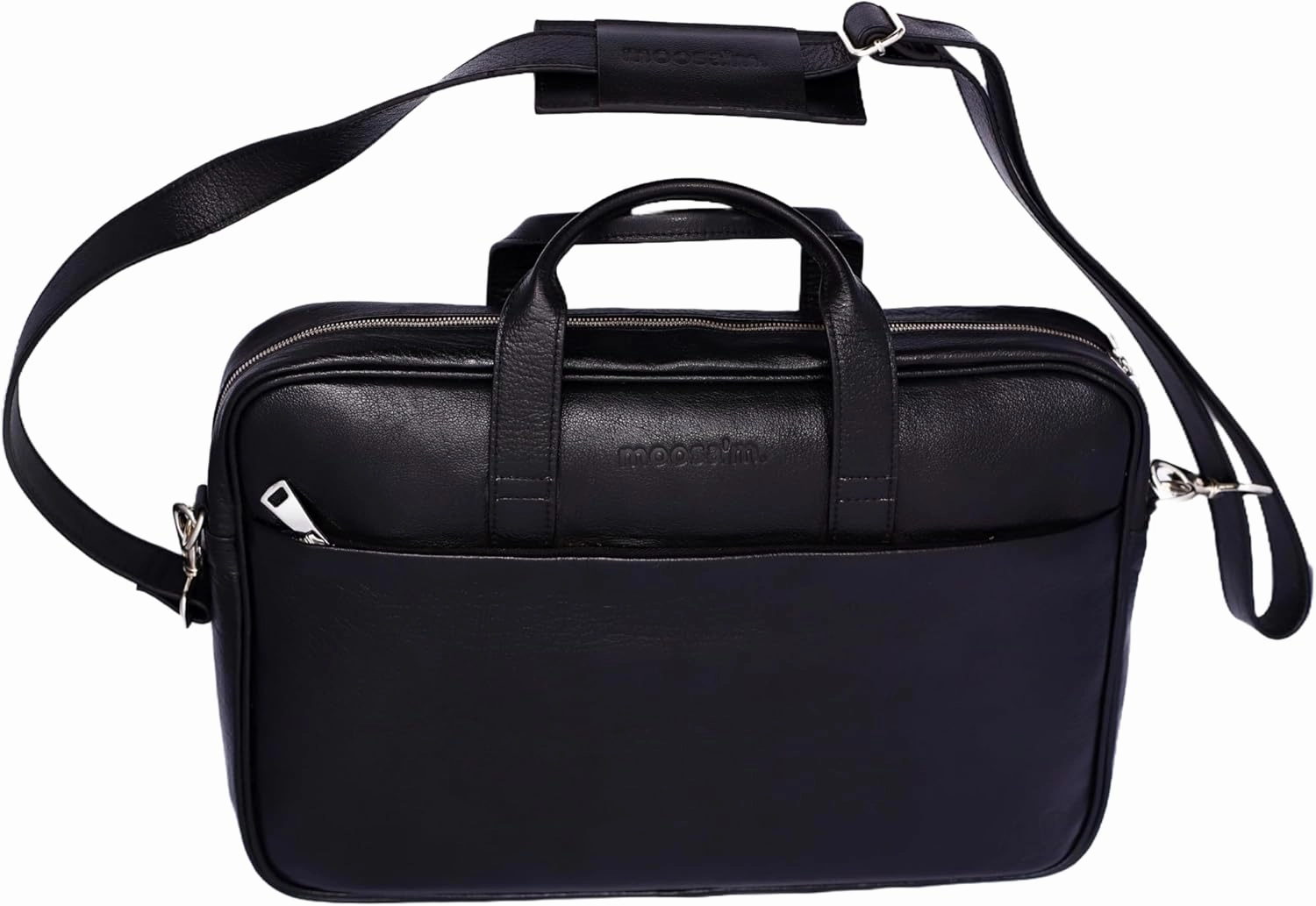 moosa'm. Leather Messenger Bag for Men & Women, Shoulder Bag with Detachable Shoulder Strap, Briefcase Laptop Bags for Work