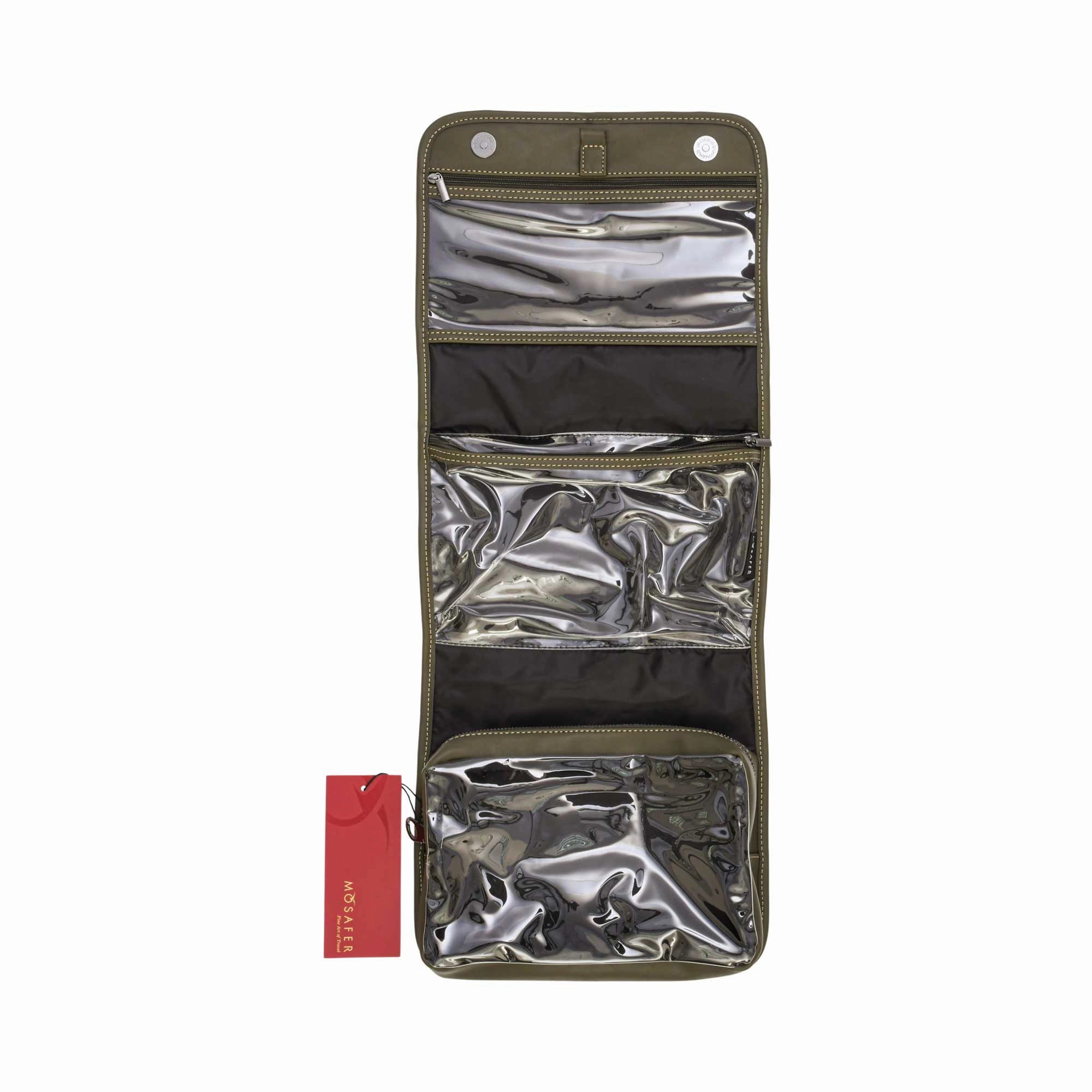 Mosafer Men's Seasonal collection Olive Hanging Toiletry, Size : 27X19X12cm