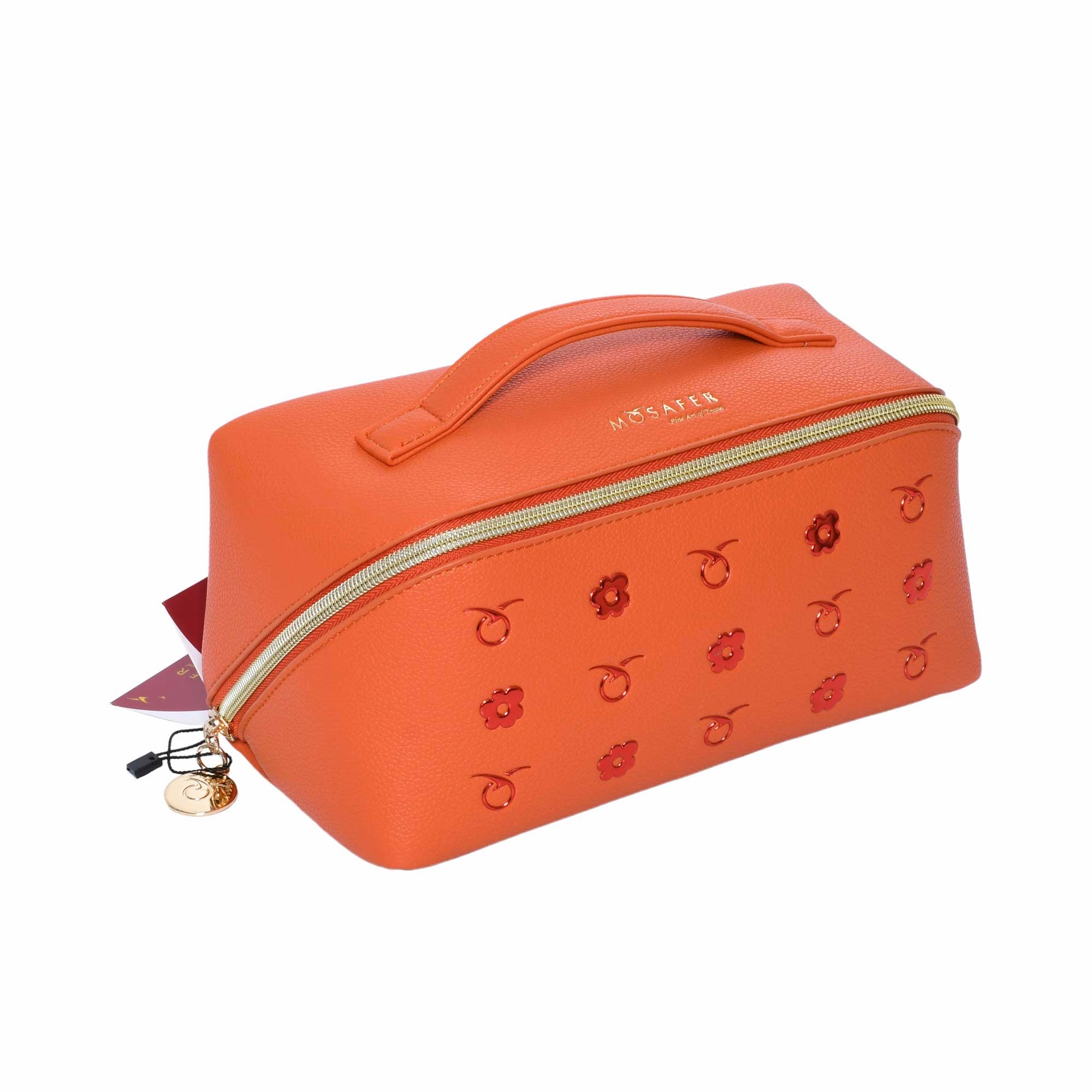 Mosafer Women's Dahlia Orange Cosmetic Bag