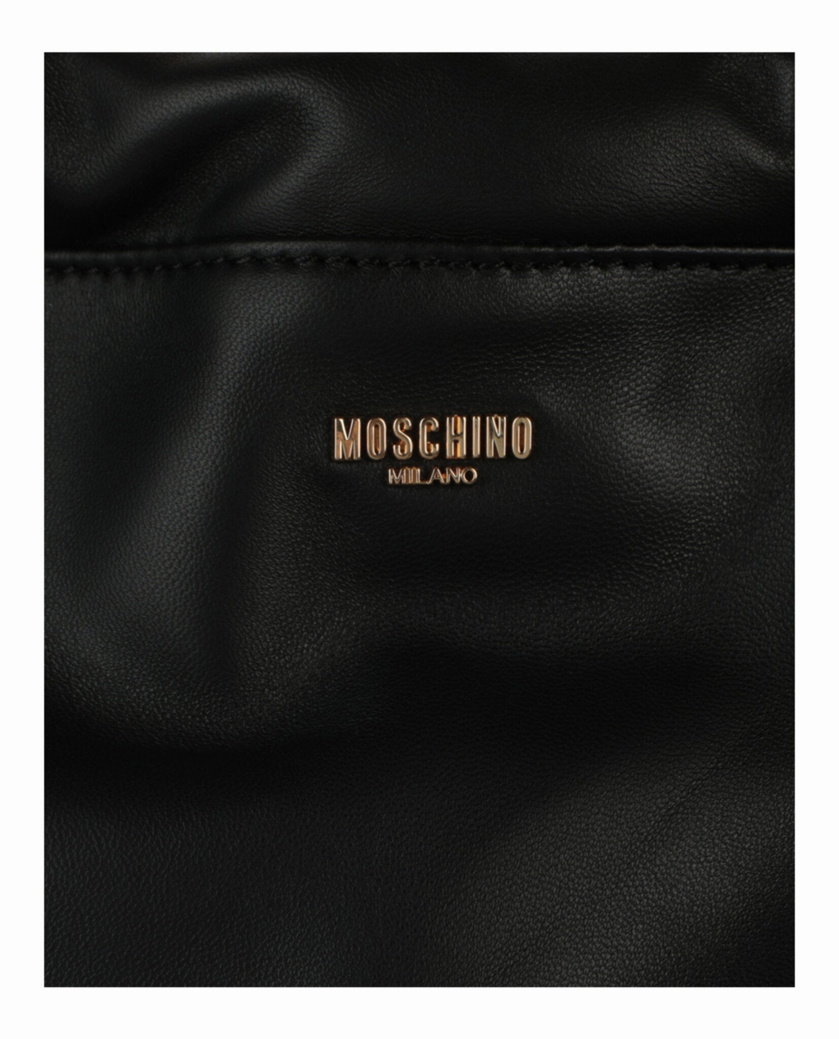 Moschino Drawstring Lettering Chain Shoulder Bag Womens 7554-8002-1555