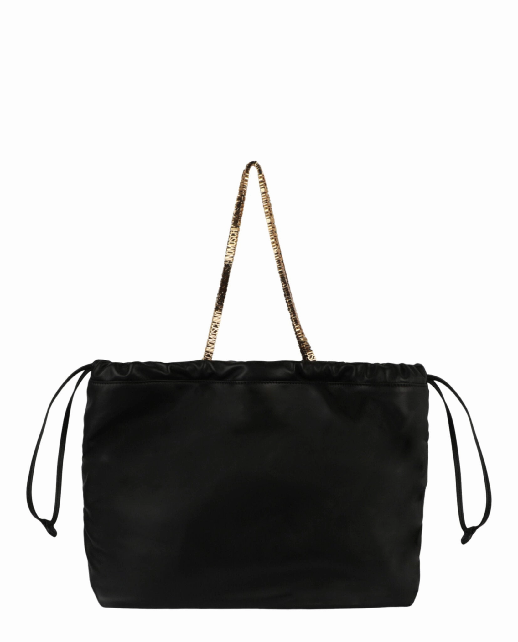 Moschino Drawstring Lettering Chain Shoulder Bag Womens 7554-8002-1555