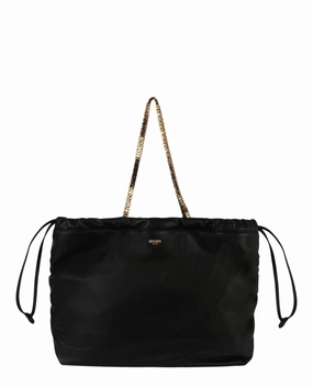 Moschino Drawstring Lettering Chain Shoulder Bag Womens 7554-8002-1555