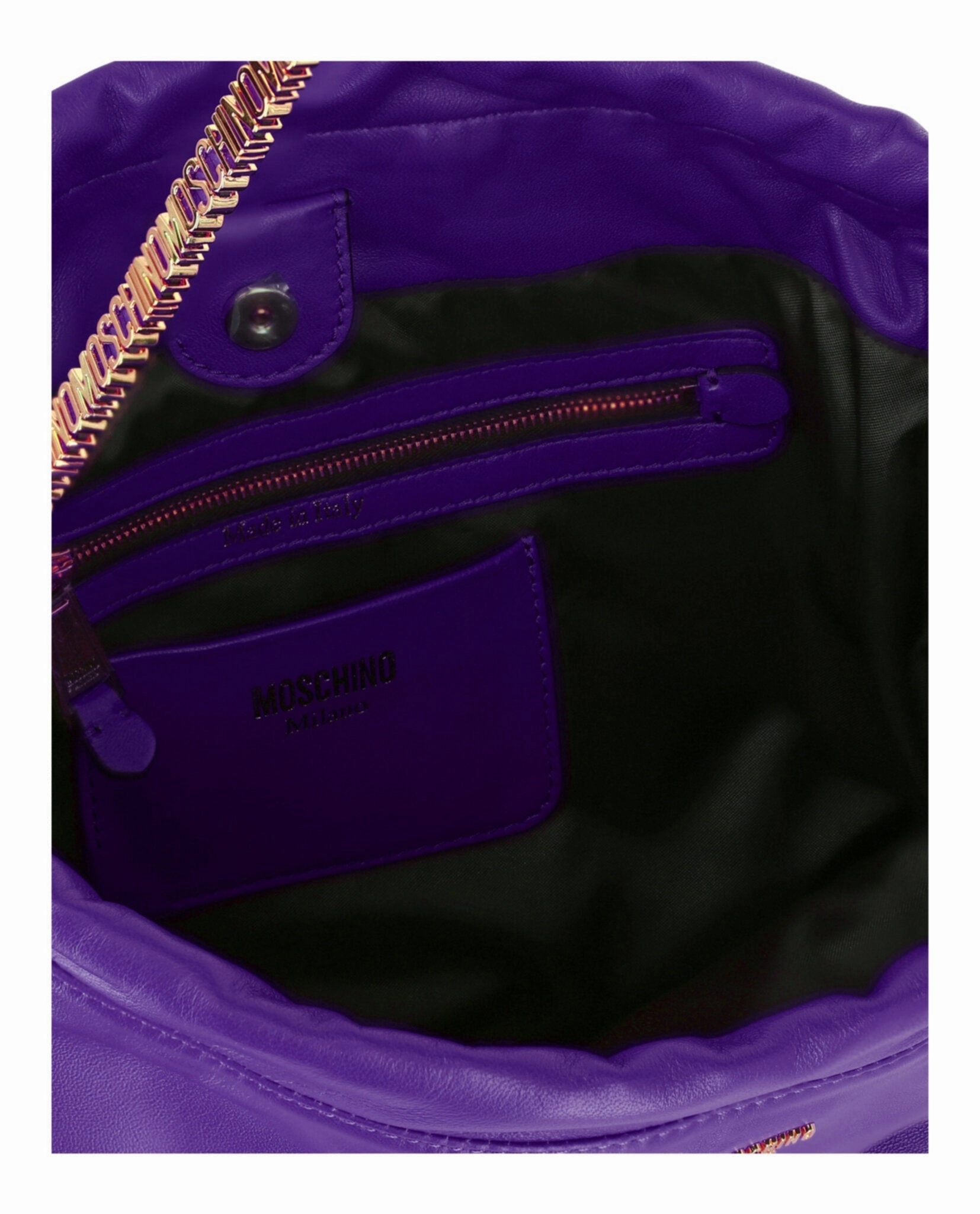 Moschino Drawstring Lettering Chain Shoulder Bag Womens 7556-8002-0279