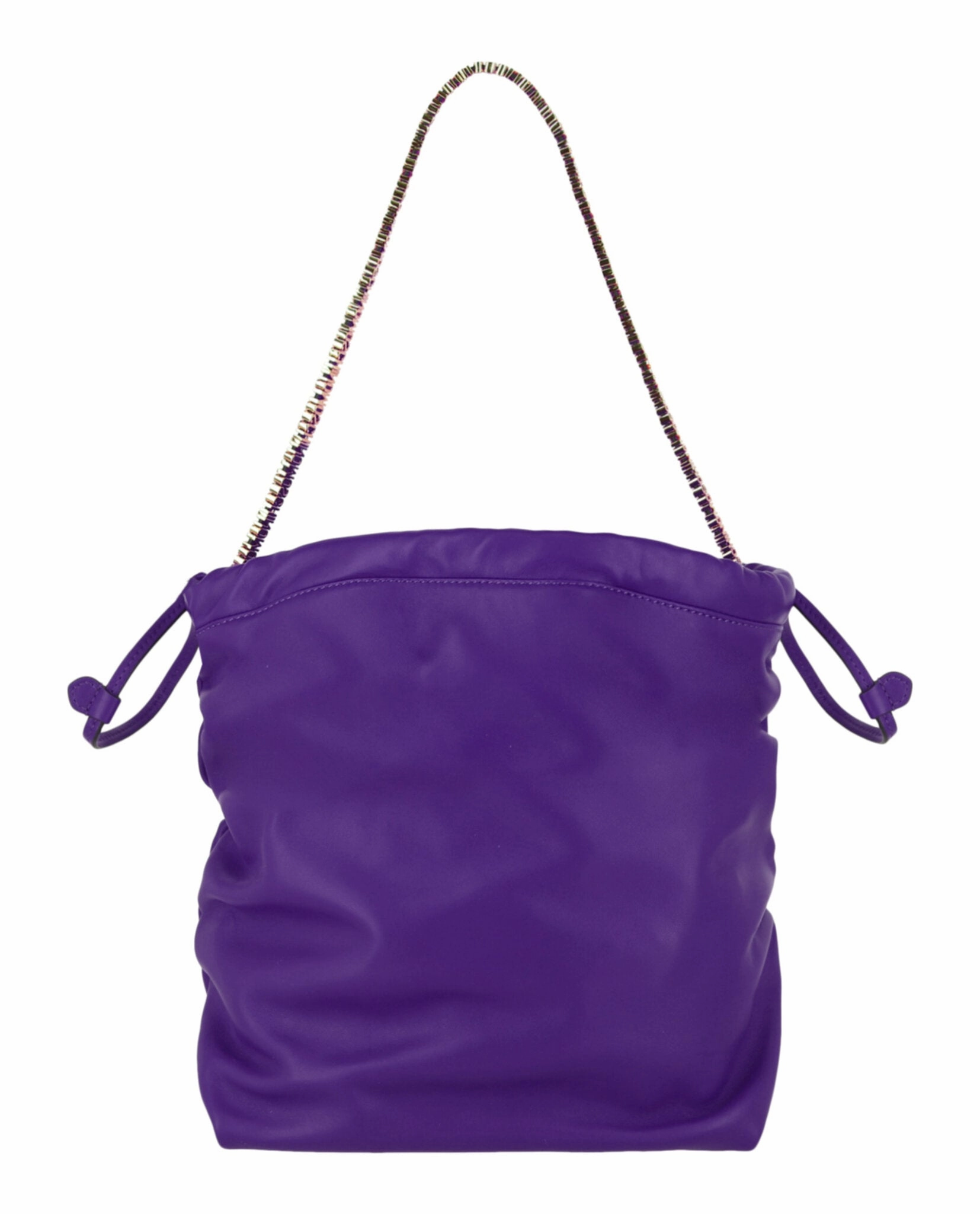 Moschino Drawstring Lettering Chain Shoulder Bag Womens 7556-8002-0279