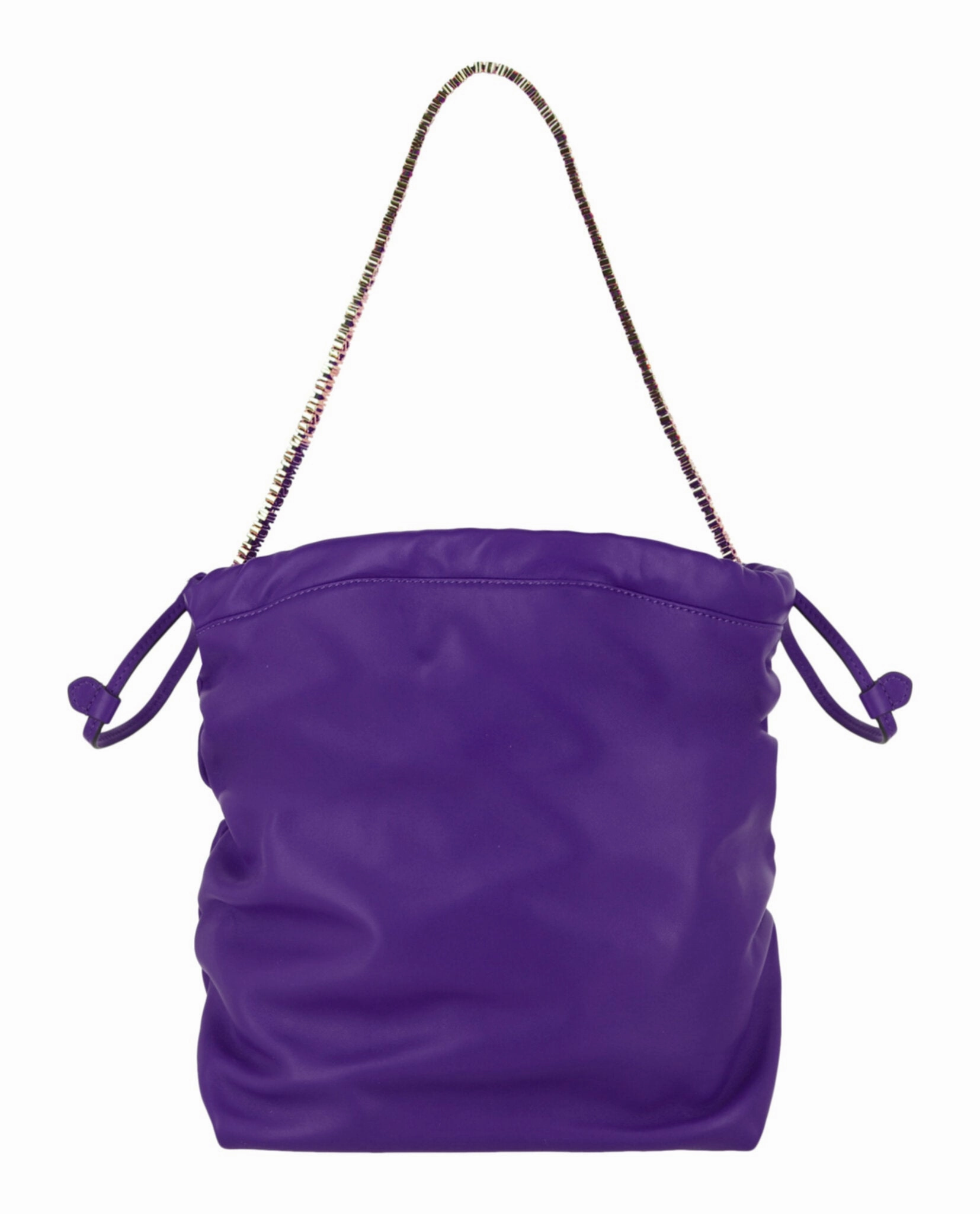 Moschino Drawstring Lettering Chain Shoulder Bag Womens 7556-8002-0279
