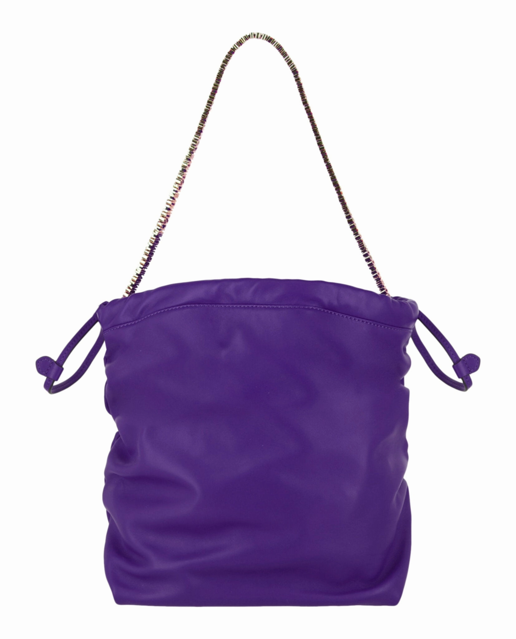 Moschino Drawstring Lettering Chain Shoulder Bag Womens 7556-8002-0279