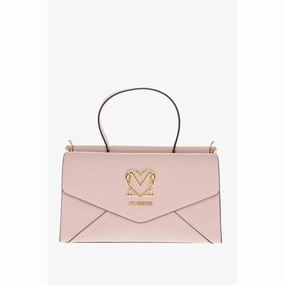 Moschino LOVE Faux Leather Envelope Bag with Removable Shoulder Women's Strap