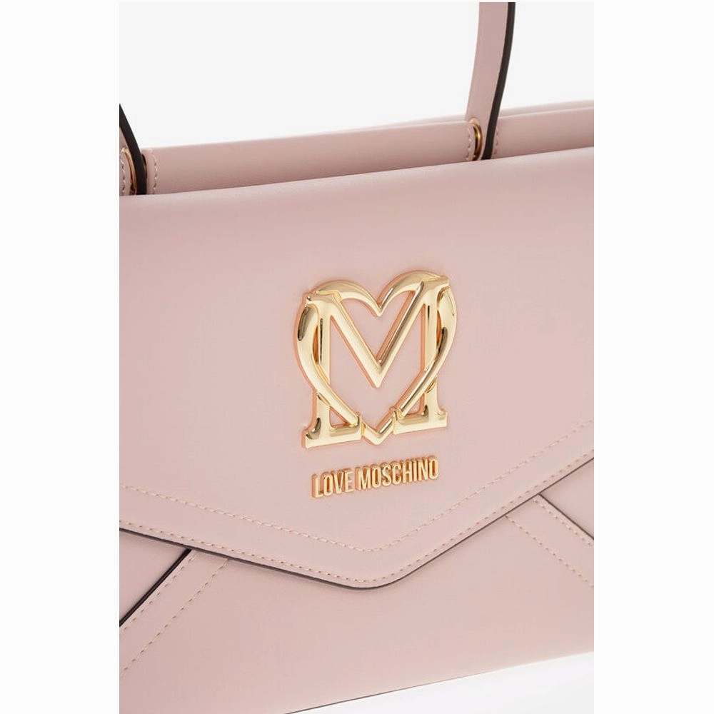 Moschino LOVE Faux Leather Envelope Bag with Removable Shoulder Women's Strap