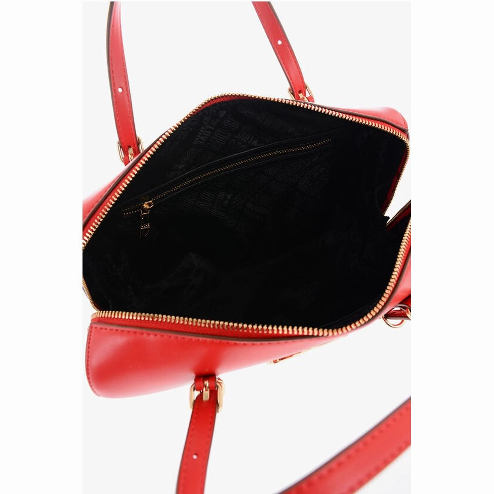 Moschino LOVE Faux Leather Handbag with Metal Golden Women's Logo