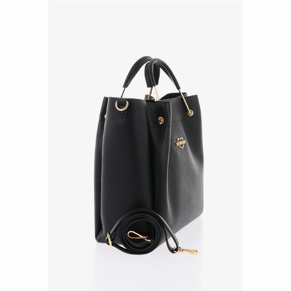 Moschino LOVE Faux Leather Tote Bag with Golden Women's Logo