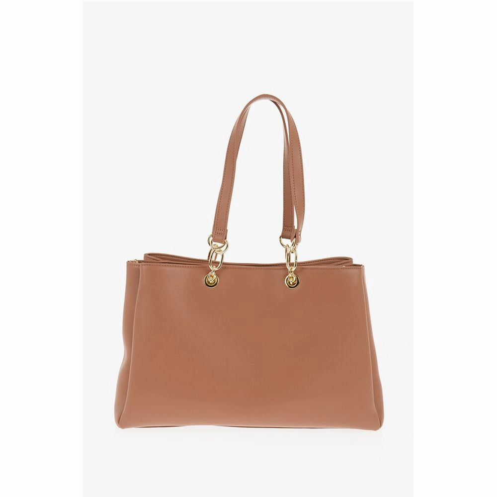 Moschino LOVE Faux Leather Tote Bag with Golden Women's Logo