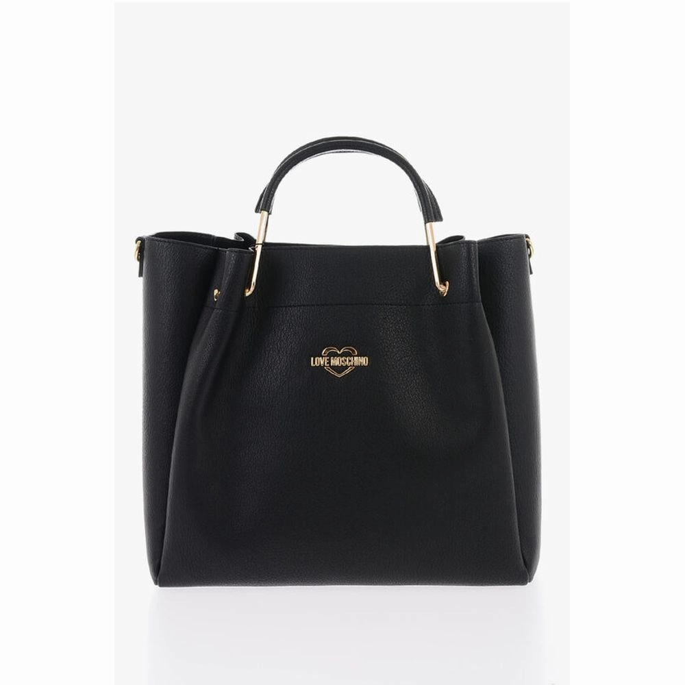 Moschino LOVE Faux Leather Tote Bag with Golden Women's Logo