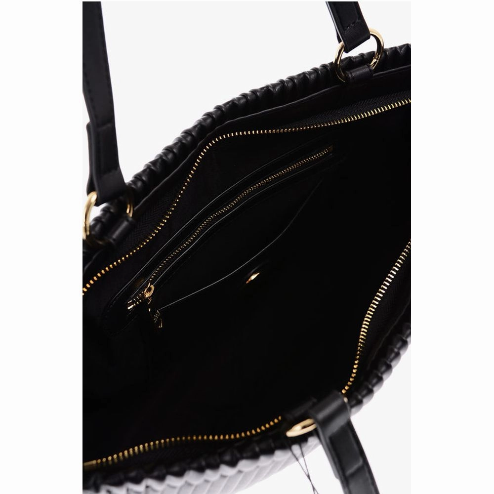 Moschino LOVE Pleated Faux Leather Tote Women's Bag