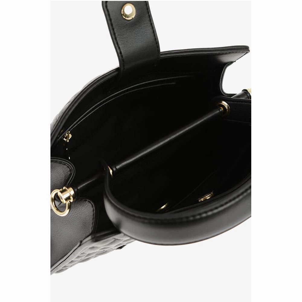 Moschino LOVE Quilted Faux Leather Bag with Removable Shoulder Women's Strap