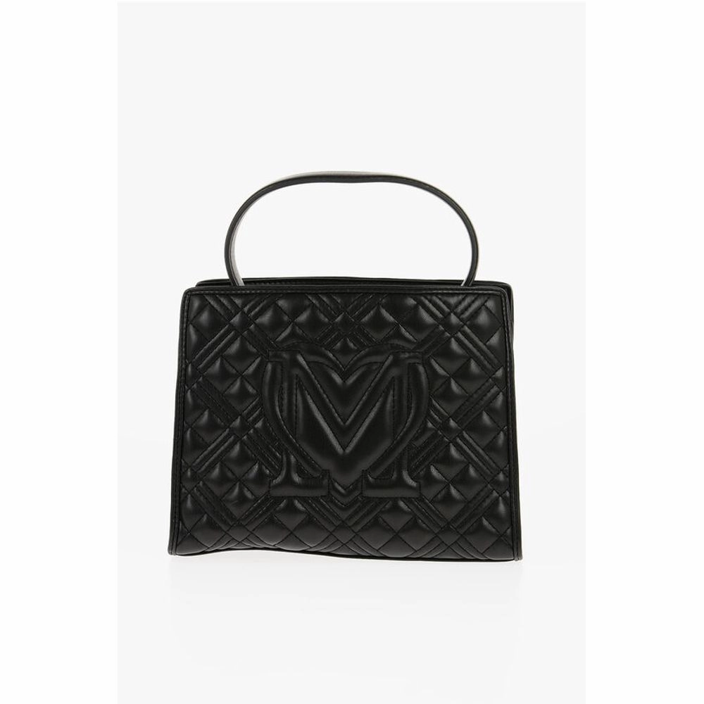 Moschino LOVE Quilted Faux Leather Bag with Removable Shoulder Women's Strap