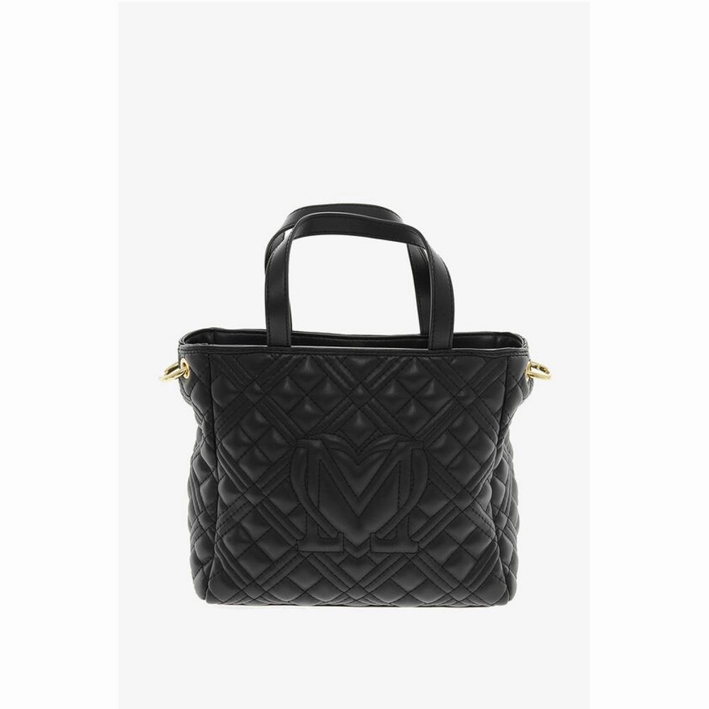 Moschino LOVE Quilted Faux Leather Handbag with Golden Women's Chain
