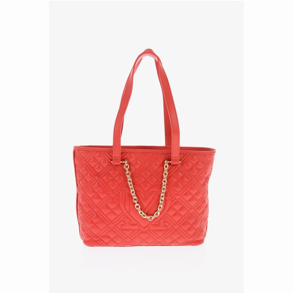 Moschino LOVE Quilted Faux Leather Tote Women's Bag