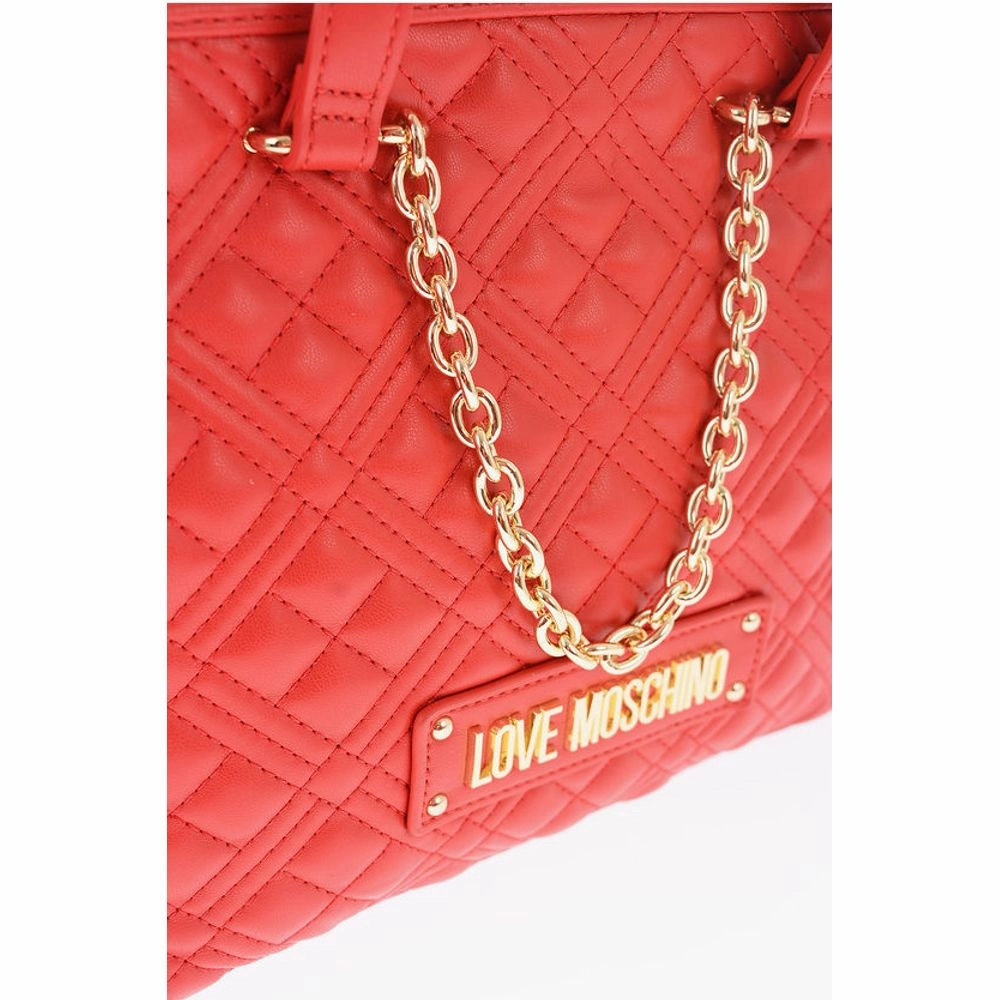 Moschino LOVE Quilted Faux Leather Tote Women's Bag