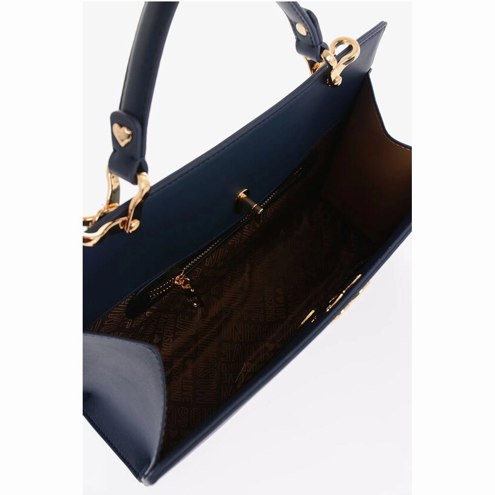 Moschino LOVE Solid Color bag with Removable Faux Fur Women's Handle