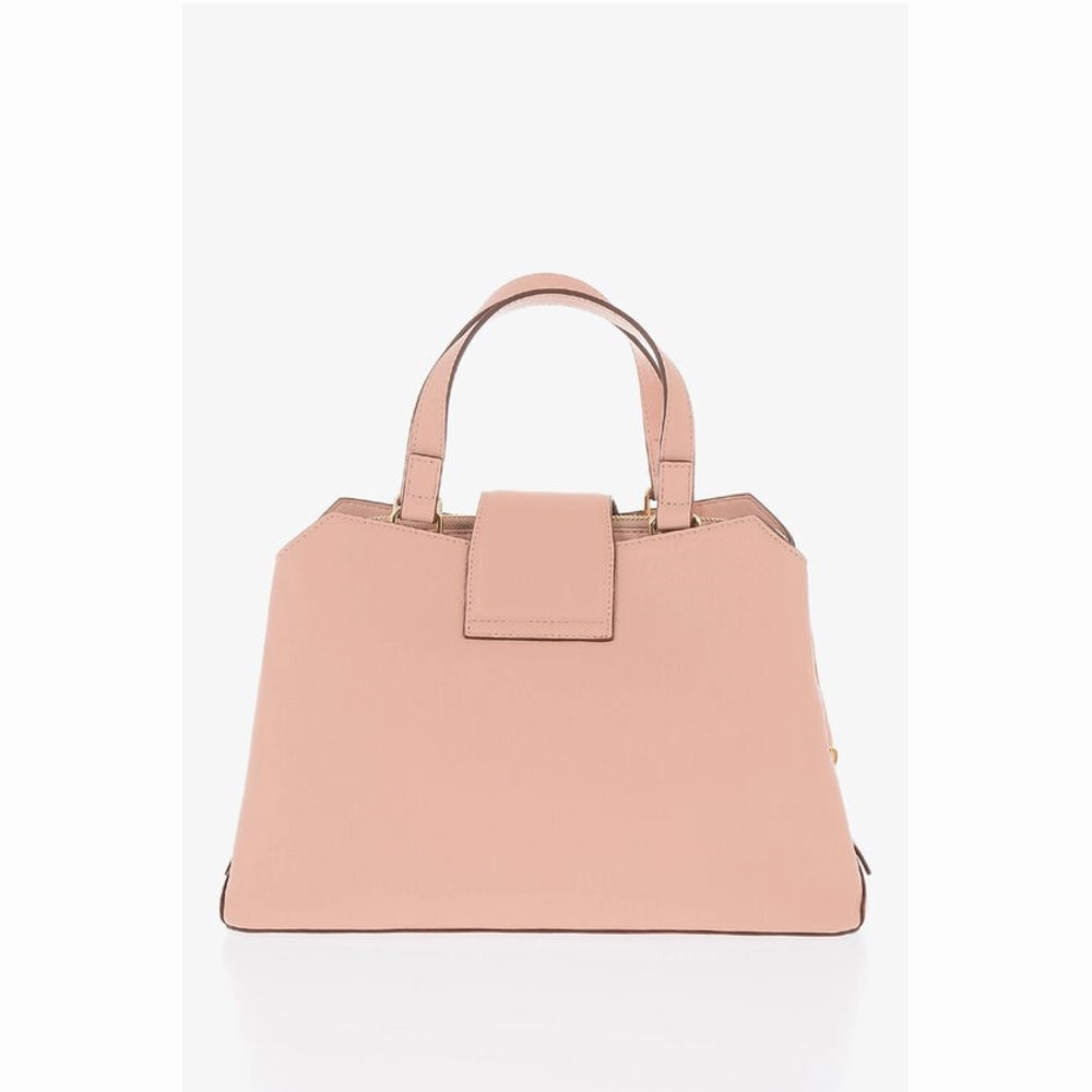 Moschino LOVE Textu Faux Leather Tote Bag with Maxi Golden Heart Women's C