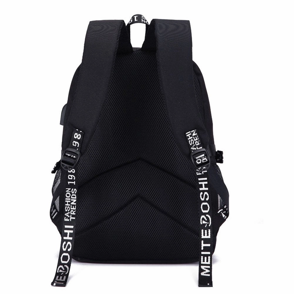 My Hero Academia Printed Backpacks Student School Bag Laptop Backpack with USB Charging Port