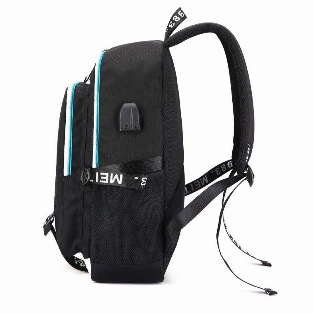 My Hero Academia Printed Backpacks Student School Bag Laptop Backpack with USB Charging Port