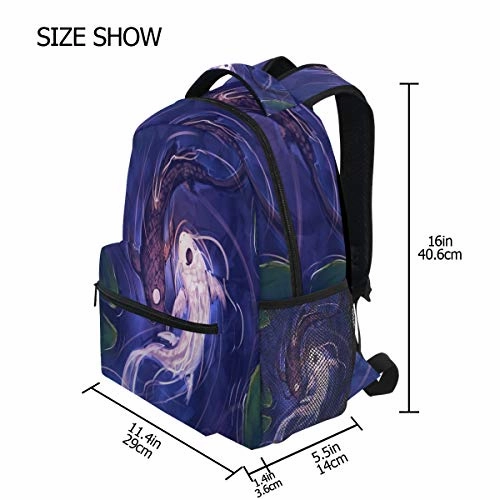 Nander Laptop Travel Backpack Gossip Koi Fish Large Capacity Business College Student School Bookbags
