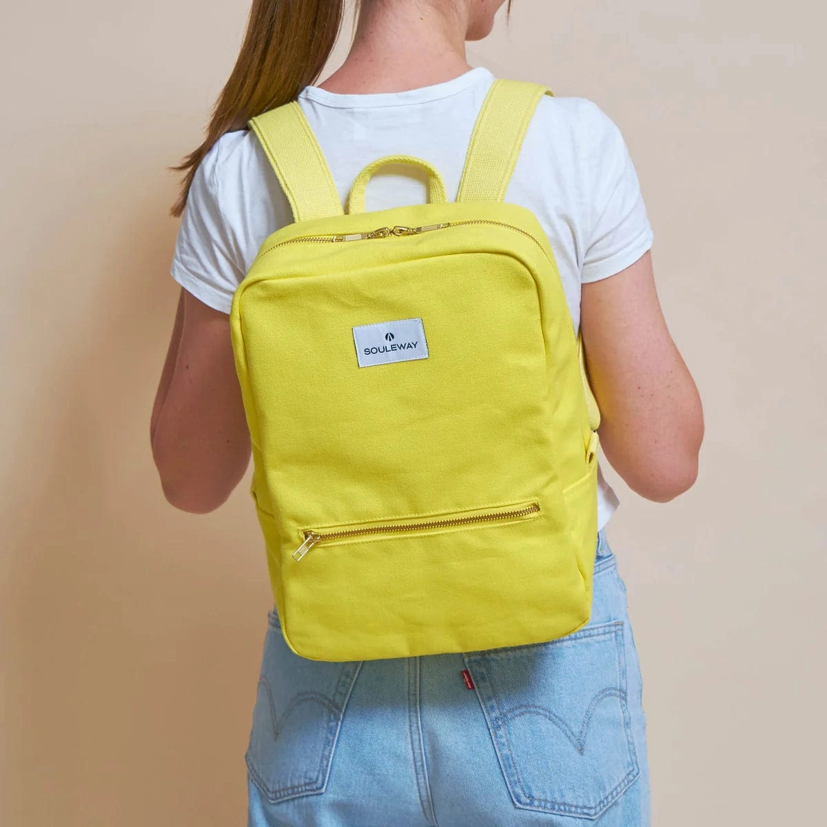 Natural Cotton Canvas Daypack | Bright Lemon