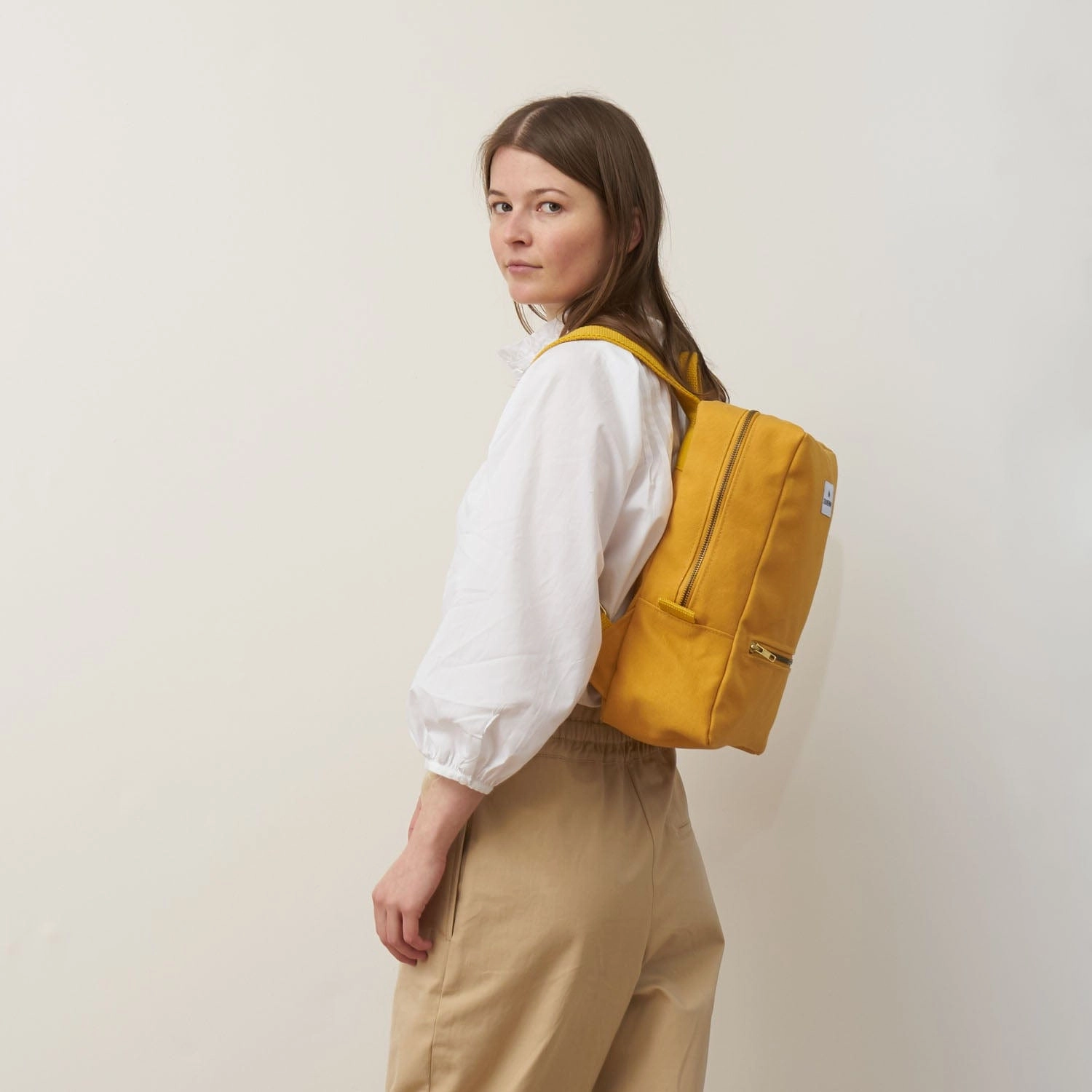 Natural Cotton Canvas Daypack | Mustard Yellow