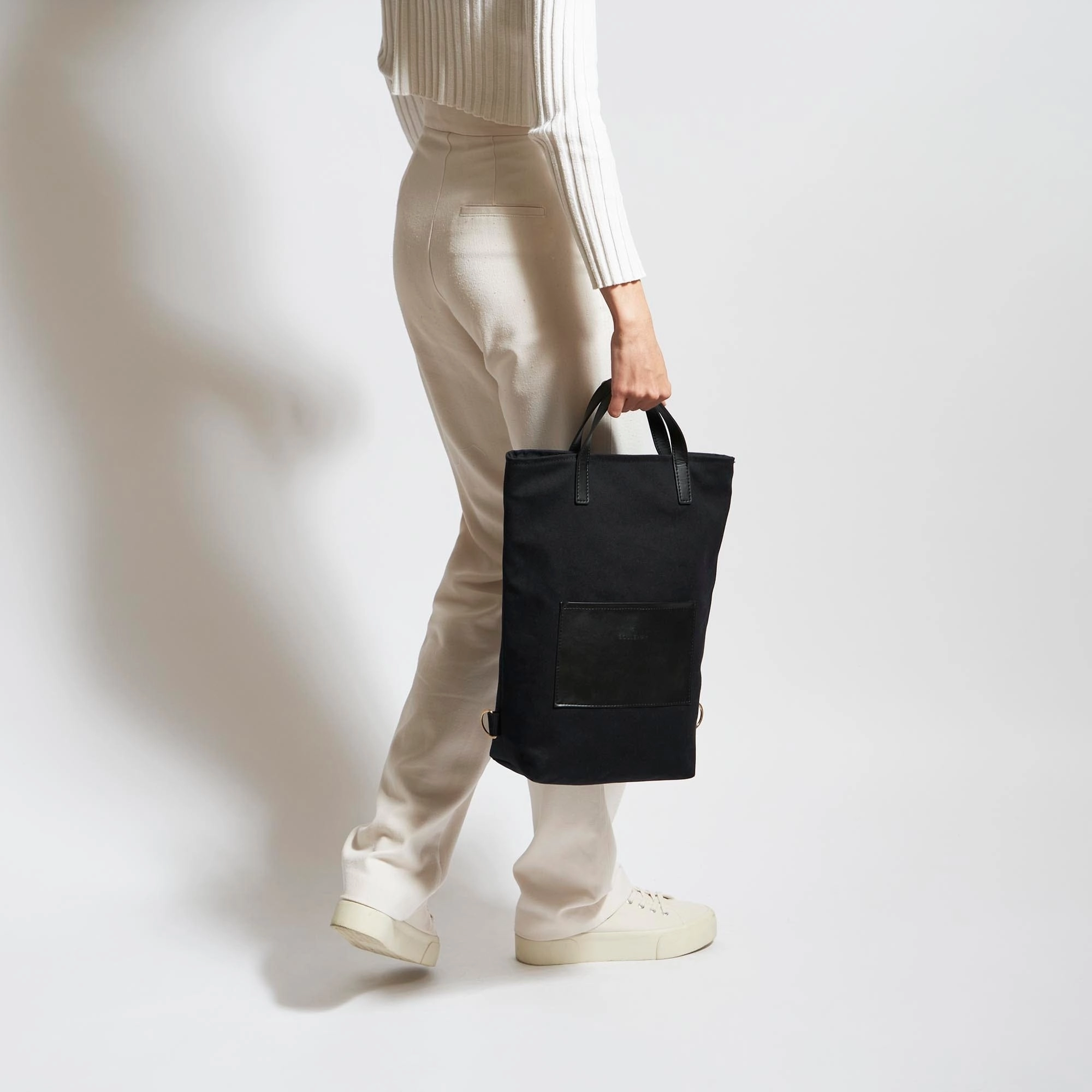Natural Cotton Canvas Totepack | Night Black