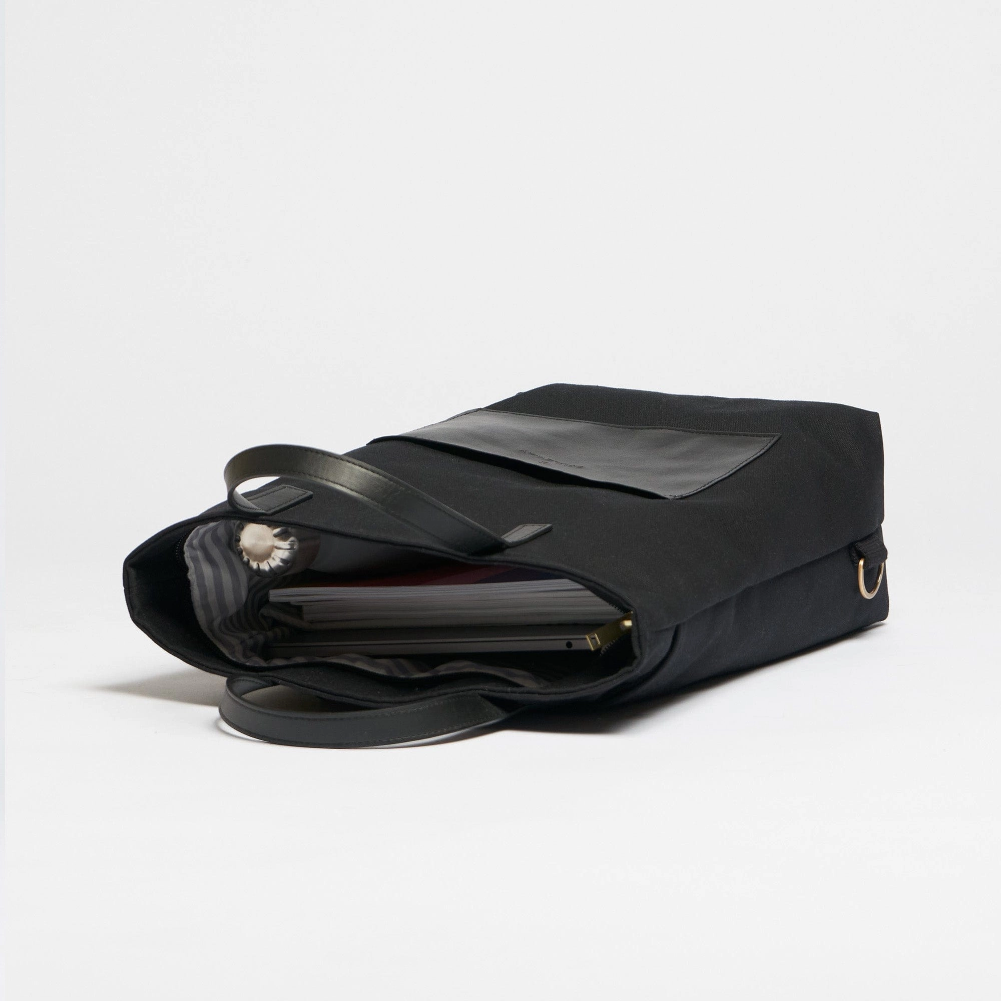Natural Cotton Canvas Totepack | Night Black