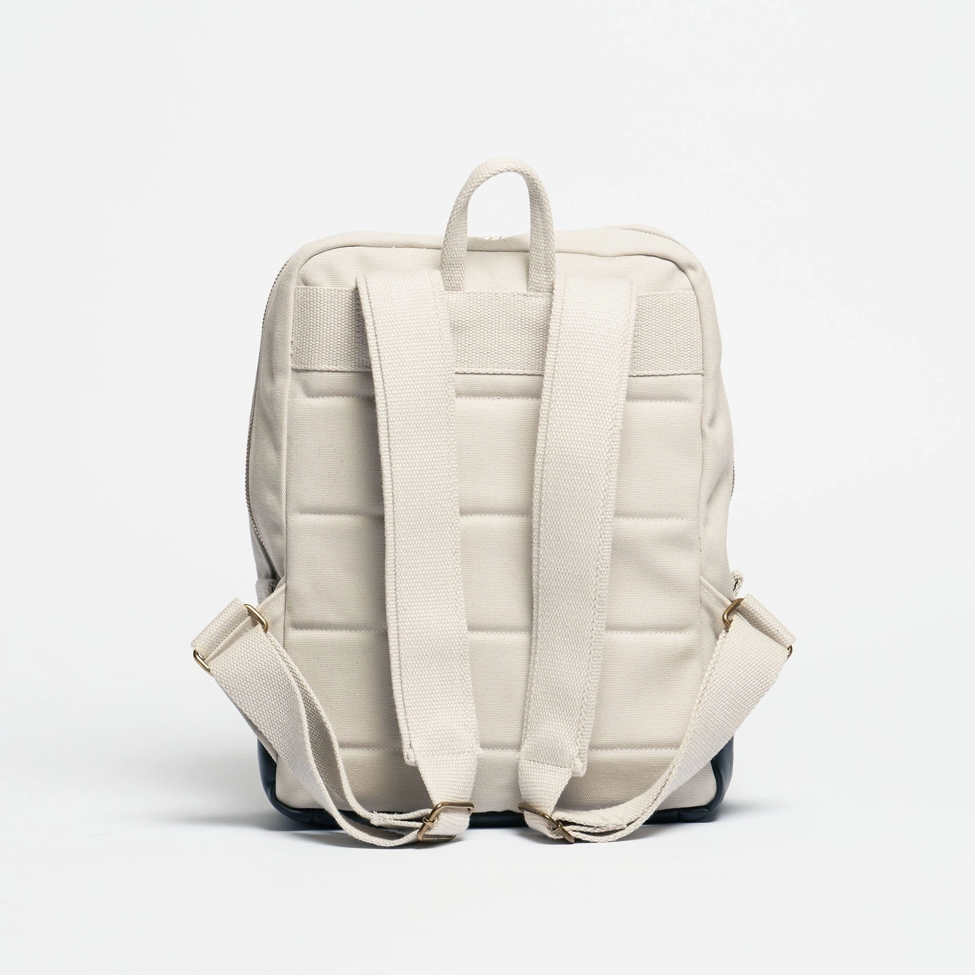 Natural Cotton Canvas Two-Tone Daypack | Sand & Black