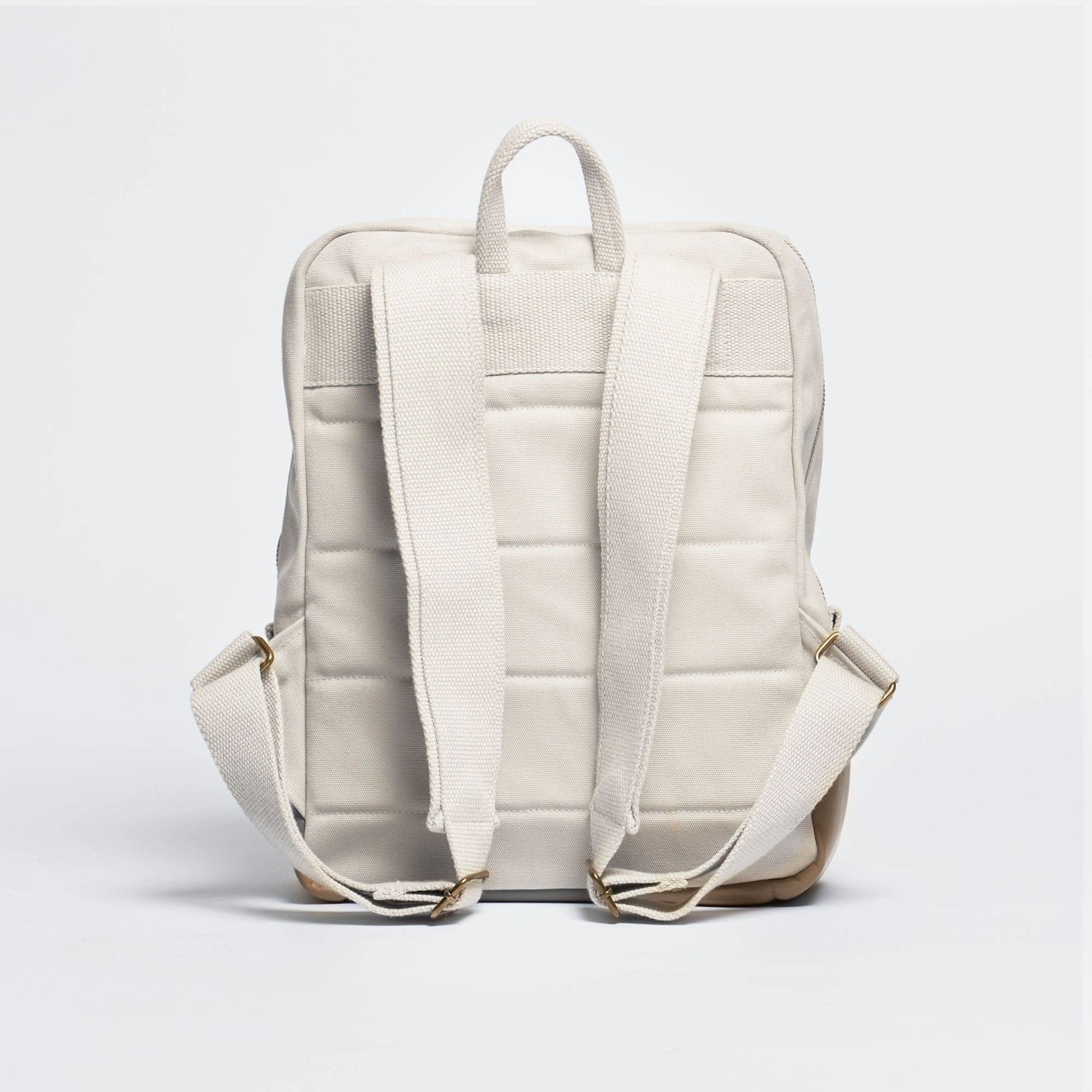 Natural Cotton Canvas Two-Tone Daypack | Sand & Black