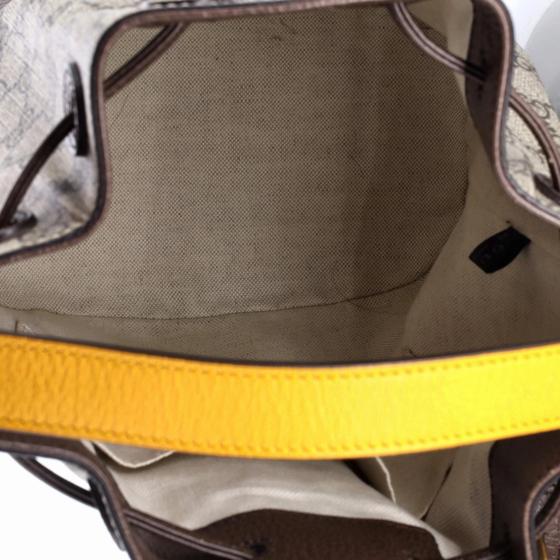 Neo Vintage Drawstring Bucket Backpack GG Coated Canvas Mini