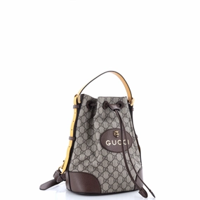 Neo Vintage Drawstring Bucket Backpack GG Coated Canvas Mini