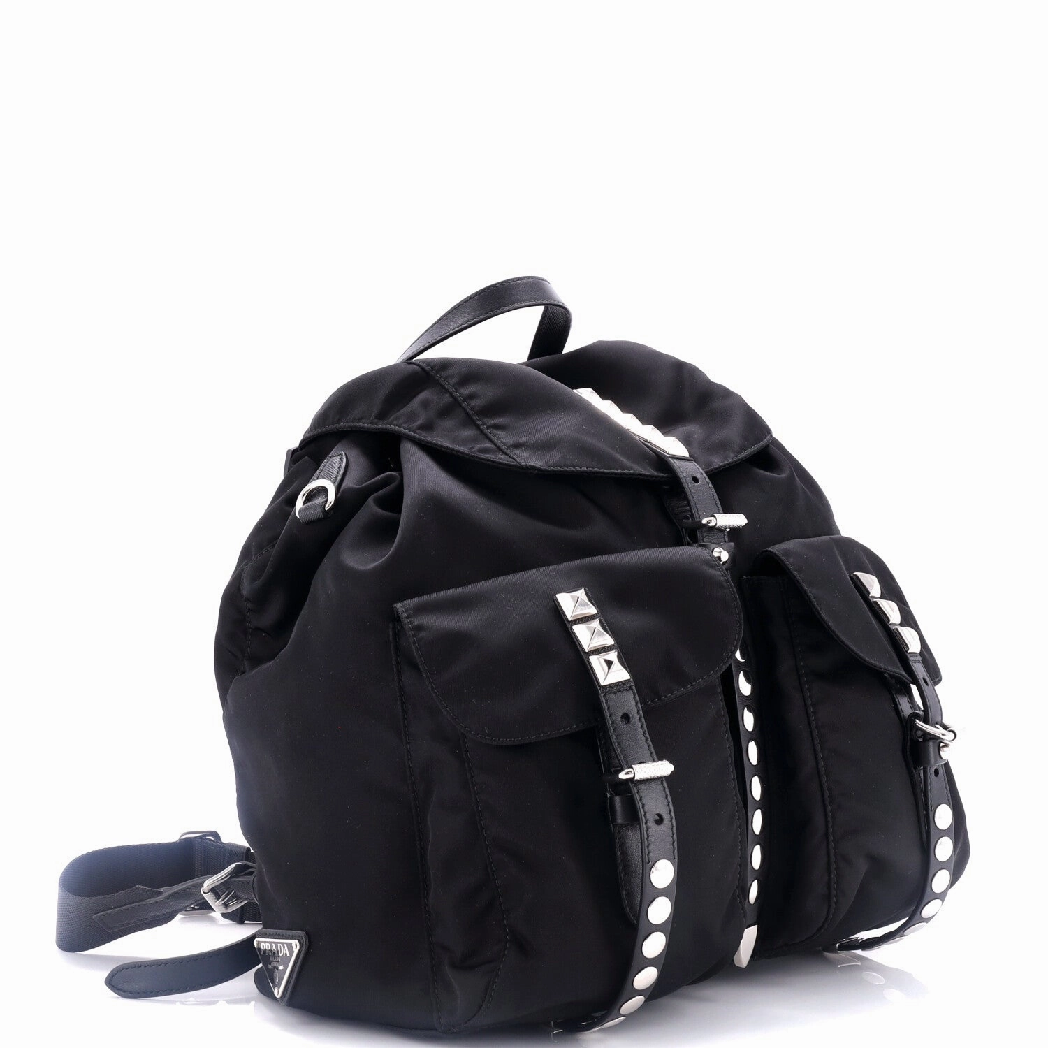 New Vela Backpack Tessuto with Studded Leather