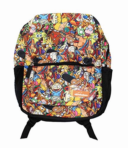 Nickelodeon 90s Cartoon Nostalgia Front Zip Pouch Backpack Book Bag