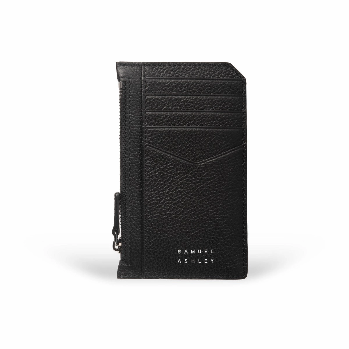 Nicky Leather Card Case with Zip Pocket