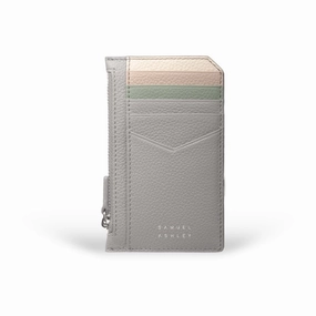 Nicky Leather Card Case with Zip Pocket