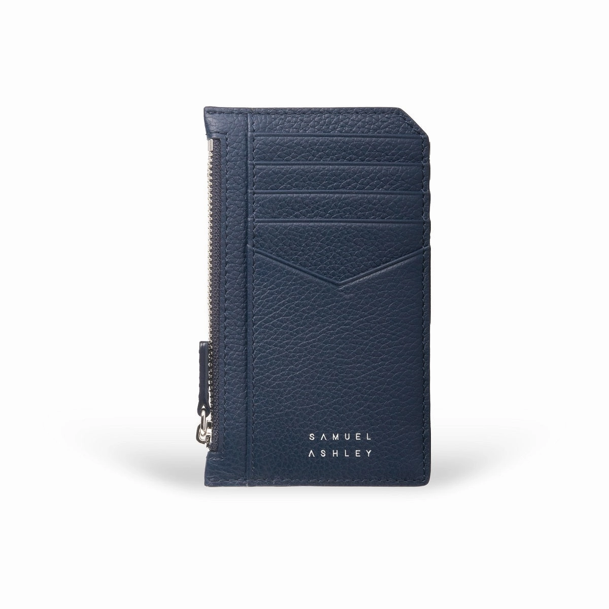 Nicky Leather Card Case with Zip Pocket