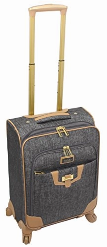 Nicole Miller Paige Collection 20" Expandable Carry On Luggage Spinner (Silver)